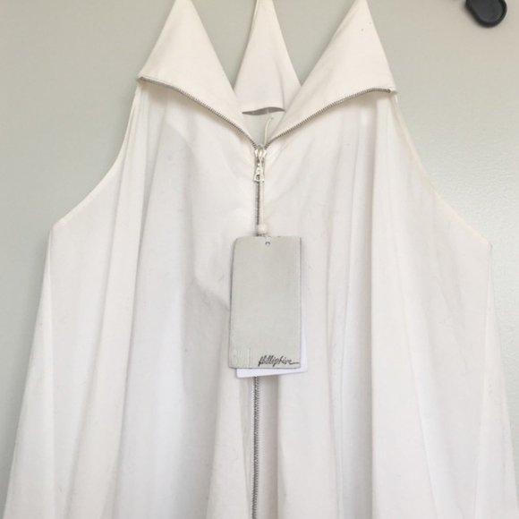 New 3.1 Phillip Lim cotton zip trapeze tent swing relaxed crisp poplin minidress - Picture 11 of 16